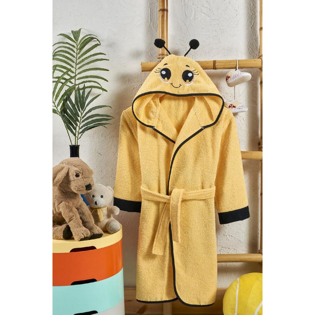 Детский халат с капюшоном, 100% хлопок, водопоглощающий, для маленьких девочек и мальчиков, енот