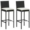Day and Night - Day and Night High Garden Stools Cushions 2 Pcs Black Synthetic Rattan
