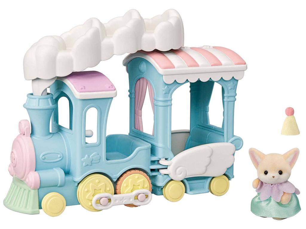 Sylvanian Families Аттракцион Парка Развлечений Парад Облаков Поезд Игрушечный Кукольный Домик, сертифицированный ST Mark, для детей от 3 лет и старше, Sylvanian Epoch "Пушистый Набор" CO-73,