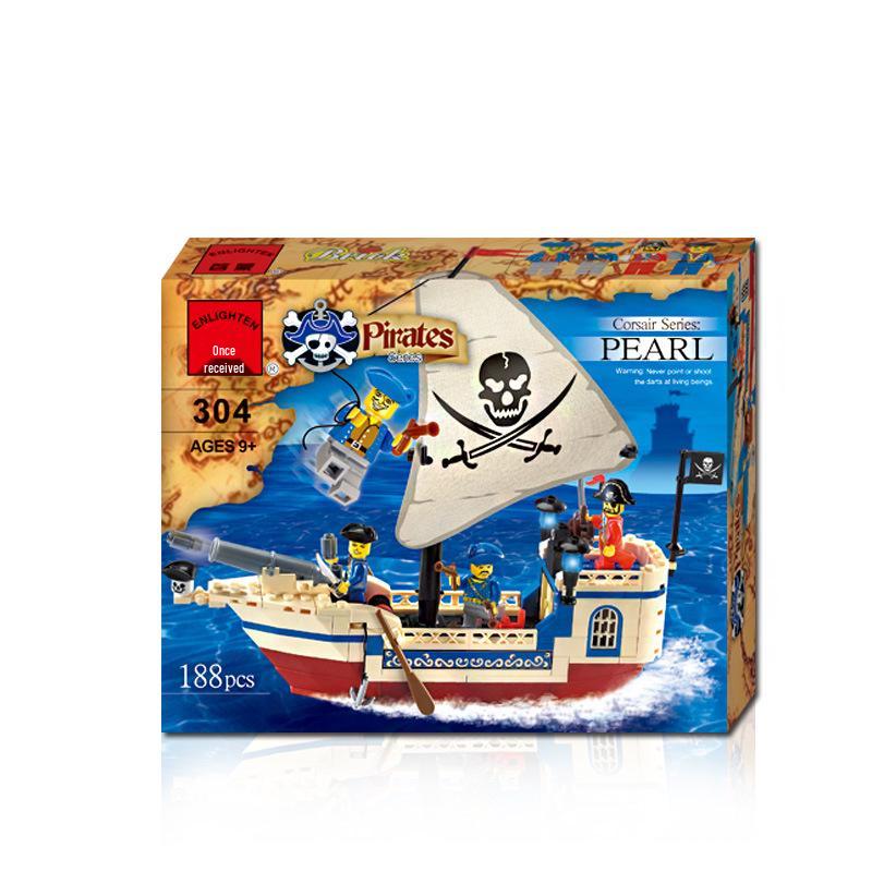 Конструктор Enlighten Blocks Пиратский корабль Развивающая игрушка для детей