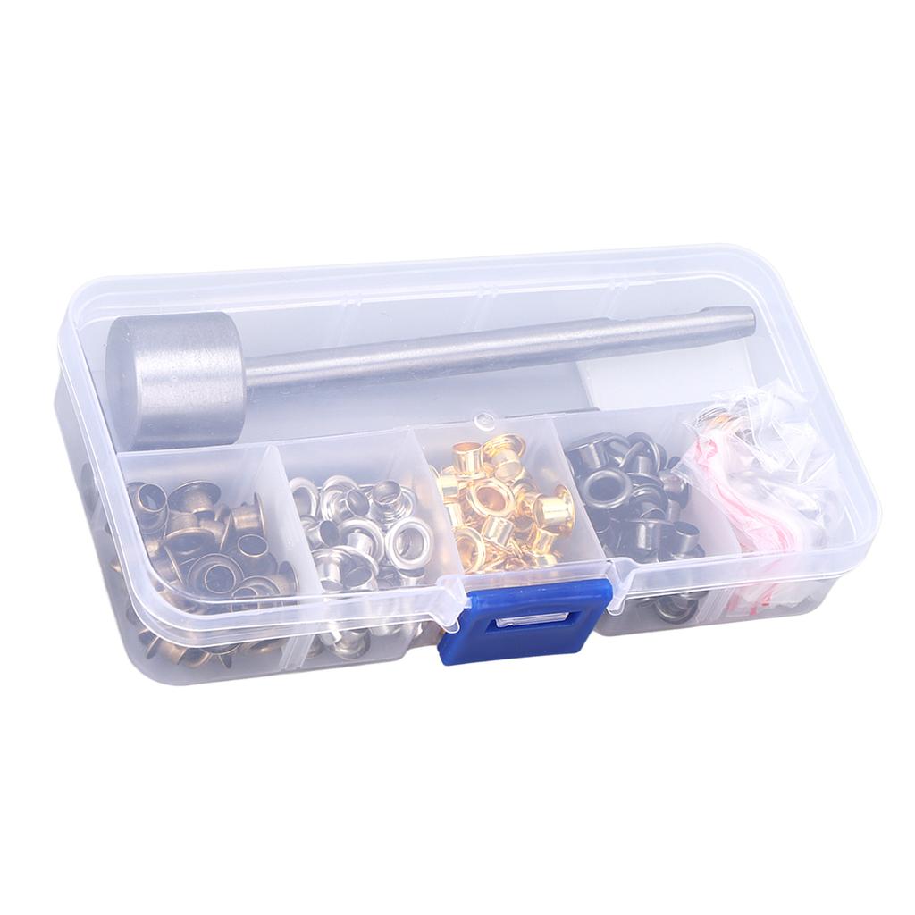 Grommets 4.5mm Plated Copper Metal Grommet Kit with Storage Box for Clothing Modification DIY