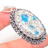 K2 Blue Azurite Gemstone 925 Sterling Silver Gift Jewelry Pendant 2.32"