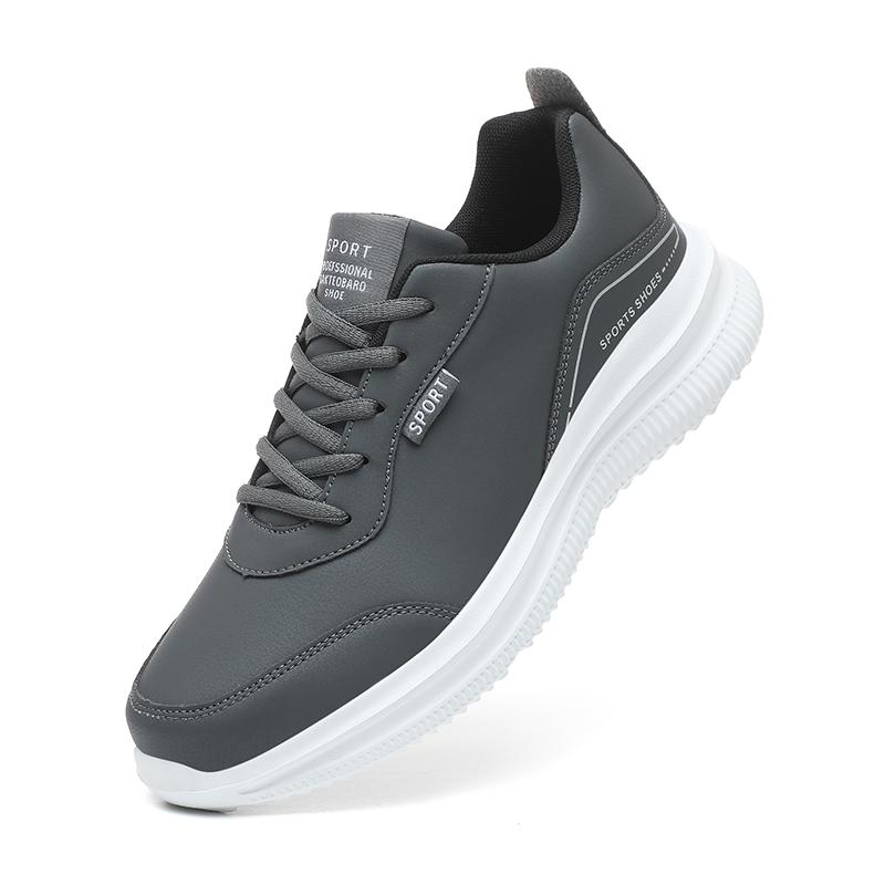 39-48 Autumn Leather Sneakers Men's Casual Size Fashion Fitness Running Shoes