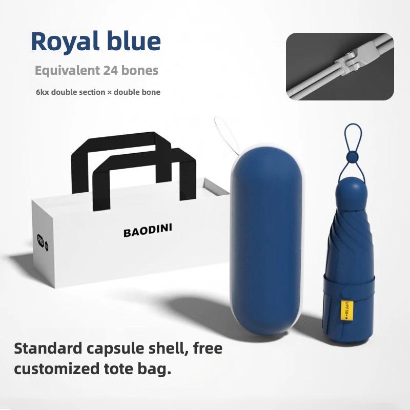 Mini Women Umbrella Small Pocket Five Folding Sunshade Umbrellas Sunscreen UV Protection Capsule Umbrella Sunny and Rainy