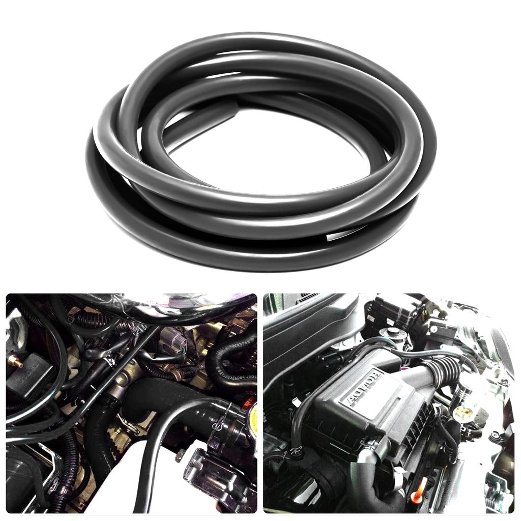 Shineyoo Silicone Hose, 0.24 inch (6 mm x 3 m) Black Thickness 0.1 inch