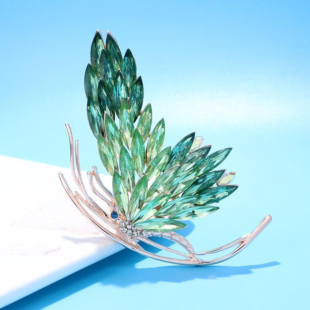 Blucome Красивые броши-бабочки со стразами для женщин, элегантные свадебные модные украшения, 3 цвета в наличии, высокое качество