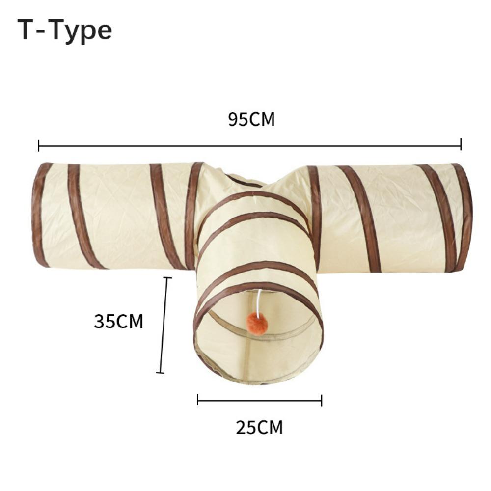 Polyester+Steel Wire Cat Tunnel Tube Foldable Cat Maze Tunnel Portable Pet Fun Play Toy Rabbit