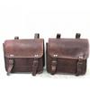 Motorcycle Side Full Grain Leather Side 2 Bags Pouch Saddlebags Panniers Saddle