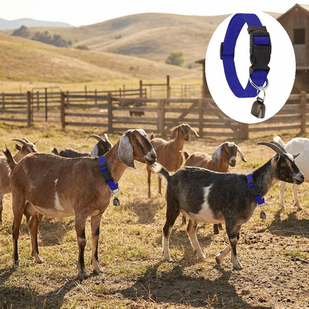 Durable Adjustable Anti-lost Pet Collar Quick Release Buckle with Bell Goat Collar Breathable Horse Collar Farm Stable