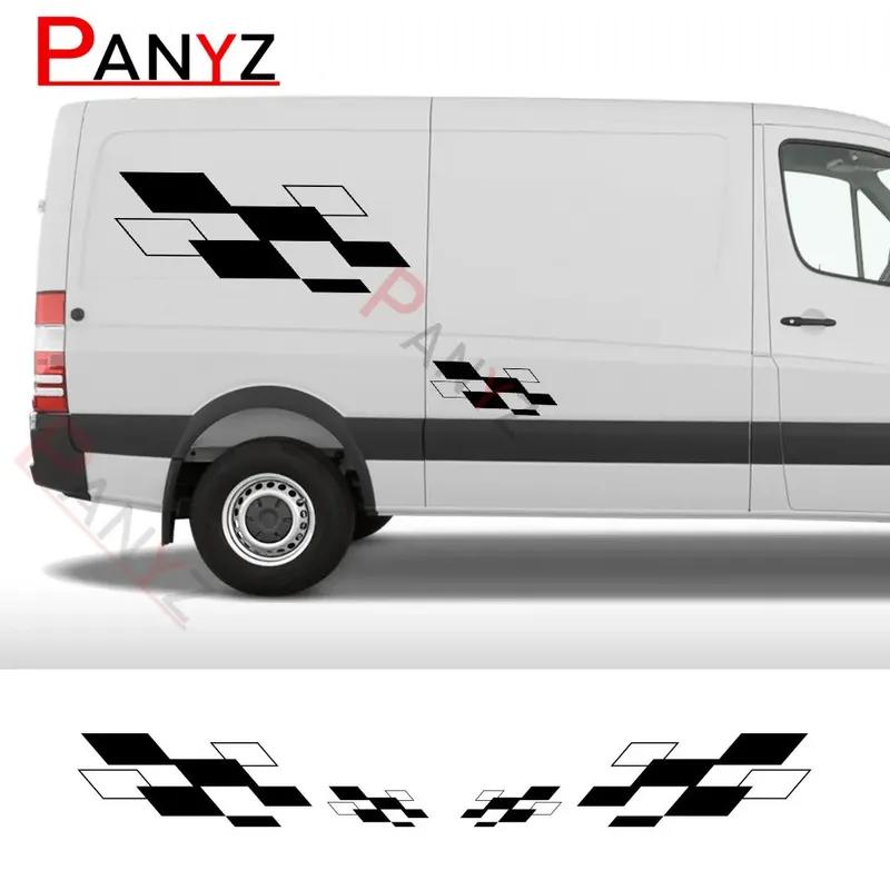 4Pcs/Lot Car Body Stickers Graphics Vinyl Stripes DIY Camper Van Decals For Peugeot Boxer Citroen Jumper Fiat Ducato Accessories