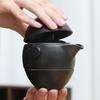 The Ru Kiln Travel Tea Set 1 Teapot 2 Cup Set Outdoor Kongfu Tea Infuser Portable Gaiwan Ceramic Teaware Office Tea Ceremony