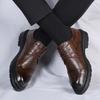 Модные весенние новые мужские удобные кожаные повседневные кожаные туфли на шнуровке, модные мужские дышащие деловые повседневные свадебные туфли