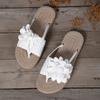 Fashion Summer Floral Braided Flat Slippers Classics Solid PU Leather Women Non Slip Flip Flops Soft Comfortable Beach Sandals Femme