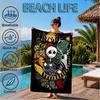 Skull Jack Artwork Printed Microfiber Beach Towel, Soft And Absorbent, Quick-Dry, Ideal for Summer Travel, Beach Essential, Swimming Pool