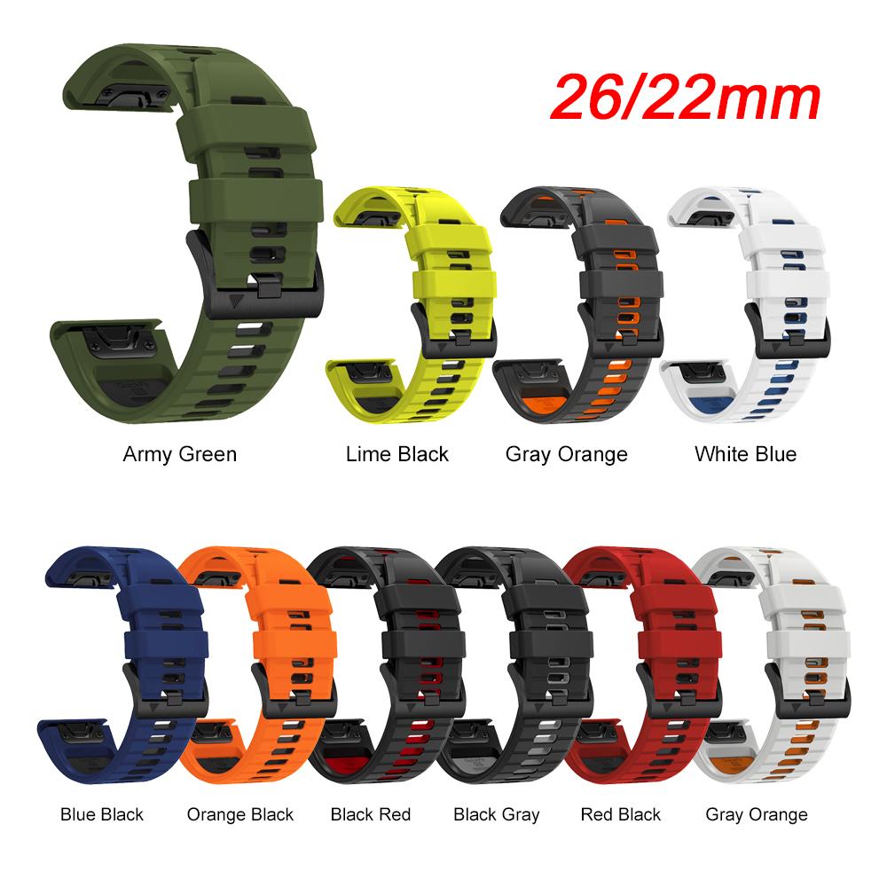 Силиконовый ремешок QuickFit 22 мм 26 мм для Garmin Fenix 8 Pro 8 E 7X 7Pro/Instinct 2X/Enduro 3/Tactix 8 Сменные ремешки для часов