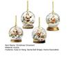 4Pcs Christmas Santa Glass Ball Ornament Winter Holiday Party Xmas Tree Hanging 2D Acrylic Santa Claus Snow House Ball Decoration