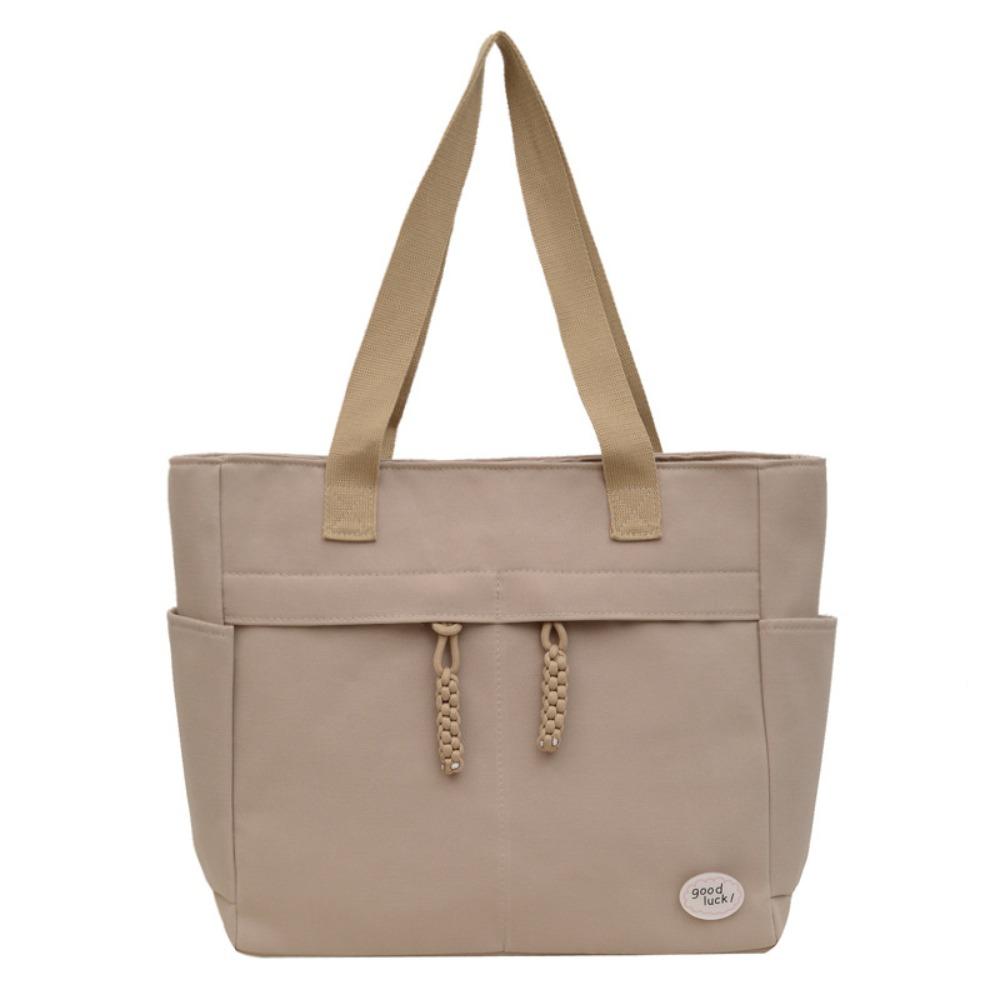 Japanese Style Simple Handbag Multi Pocket Shoulder Bag Simple Canvas Tote Bag Shopping