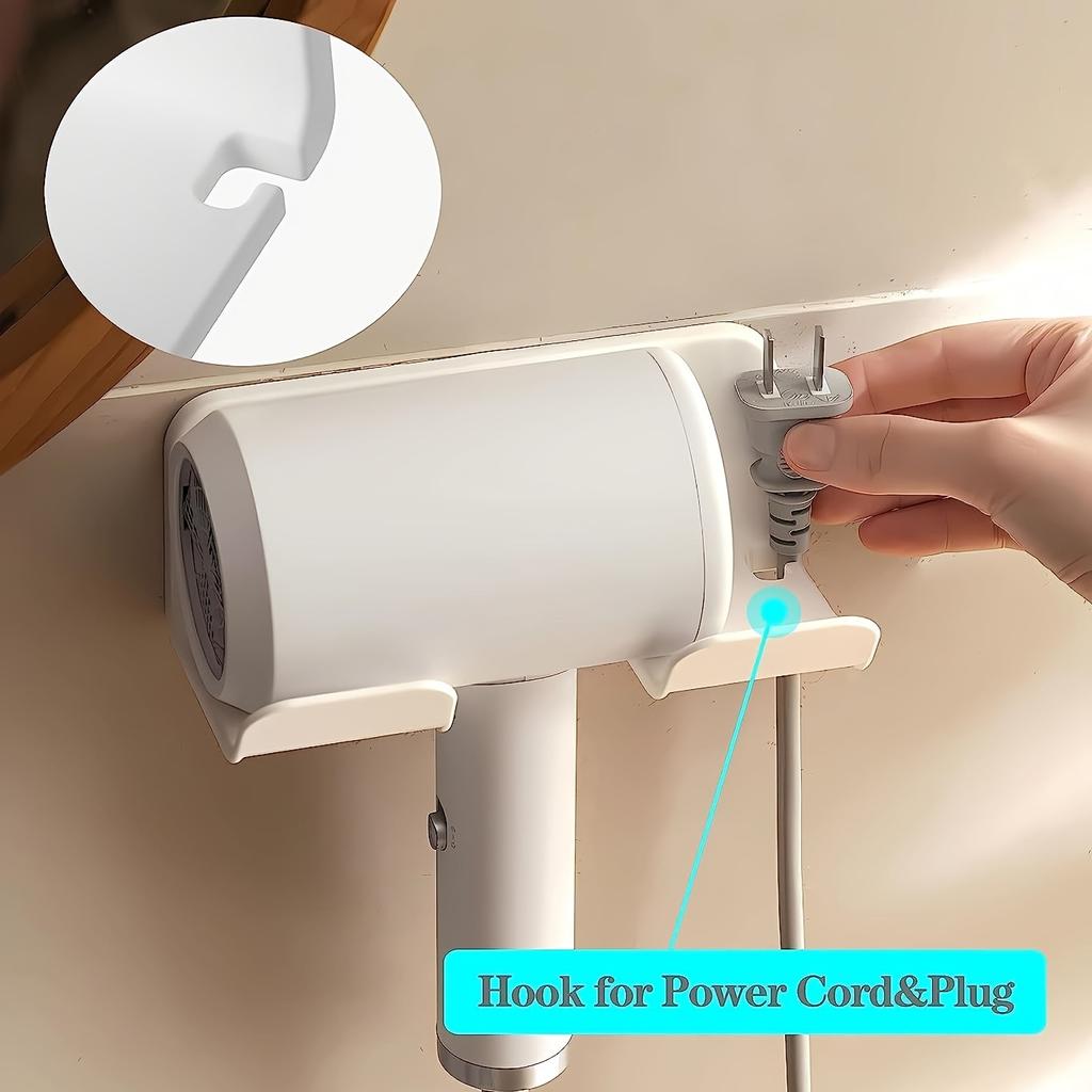 1 шт. держатель для фена с крючком, настенная полка для нехватки средств в ванной комнате, органайзер для инструментов для укладки для легкого доступа и удобства