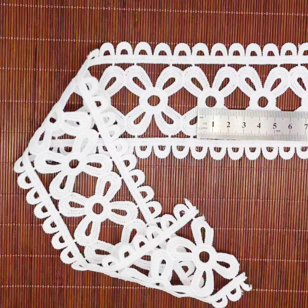 Japanese And Korean Milk Silk Hollow Water-Soluble Embroidery Lace Clothing Cheongsam Lace Accessories Diy Decorative Lace Materials