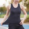 Женская повседневная однотонная спортивная быстросохнущая одежда для фитнеса короткий жилет для фитнеса