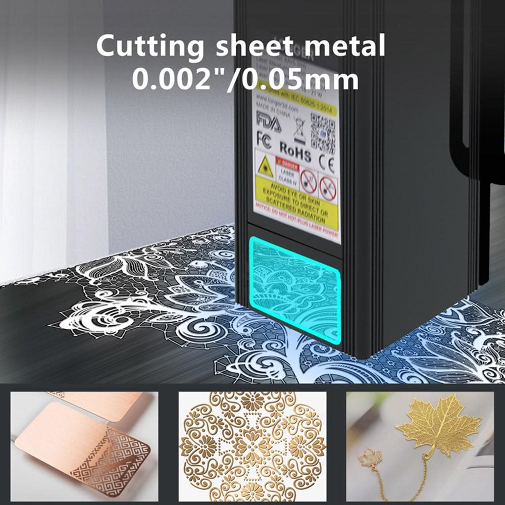 LONGER RAY5 20W Laser Engraver, 0.08*0.1mm Laser Spot, Color Touchscreen, 32-Bit Chipset, APP Connection, 375*375mm