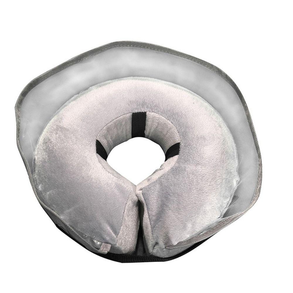 Adjustable Inflatable Dog Cone Collar Waterproof Fabric Comfortable To Wear Soft Dog Neck Donut Removal
