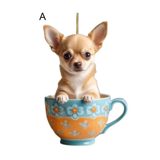 Акриловый подвесной орнамент в виде собаки с кулоном и шнурком, легко подвешивается, креативный