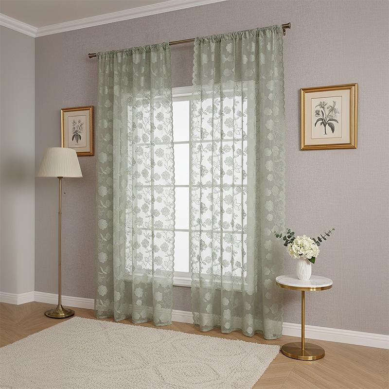 Французская корейская волна кружевная марлевая штора гостиная спальня балкон штора вышивка перегородка готовая штора