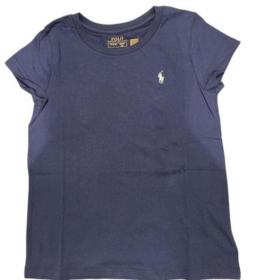 Футболка Polo Ss24, однотонная, с вышитым логотипом, круглым вырезом, короткими рукавами, детские топы, темно-синие 313827451-004