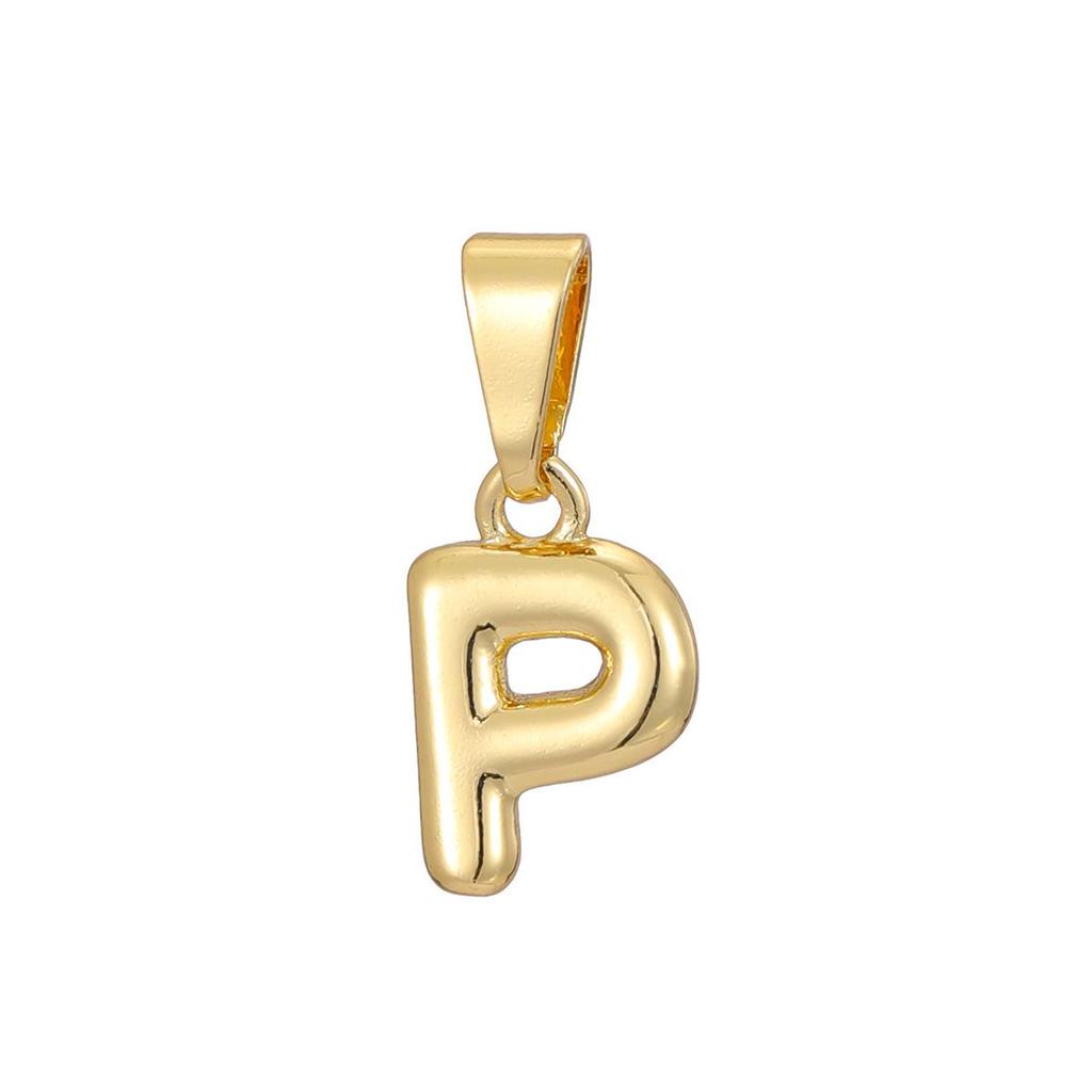 Ожерелье-подвеска с мини-буквами-пузырями с покрытием из 18-каратного золота - Персонализированное 26 английскими буквами