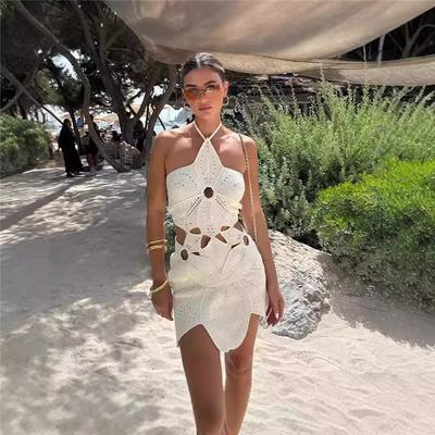 Асимметричное кружевное платье халтер, сексуальное платье, элегантное платье бодикон с вырезами для женщин, кружевное платье в европейском и американском стиле