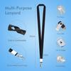 Horizontal and Vertical Waterproof ID Card Holder with Lanyard, Easy Pull Buckle, Retractable Badge Holder