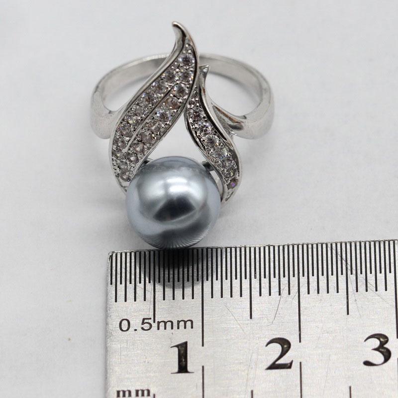Кольцо с искусственным жемчугом и кубическим цирконием для женщин