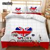 British Style Duvet Cover Set Cartoon Small Fresh I Love Paris Bedding Set for Kid Teen Polyester Paris Street Scene Quilt Cover