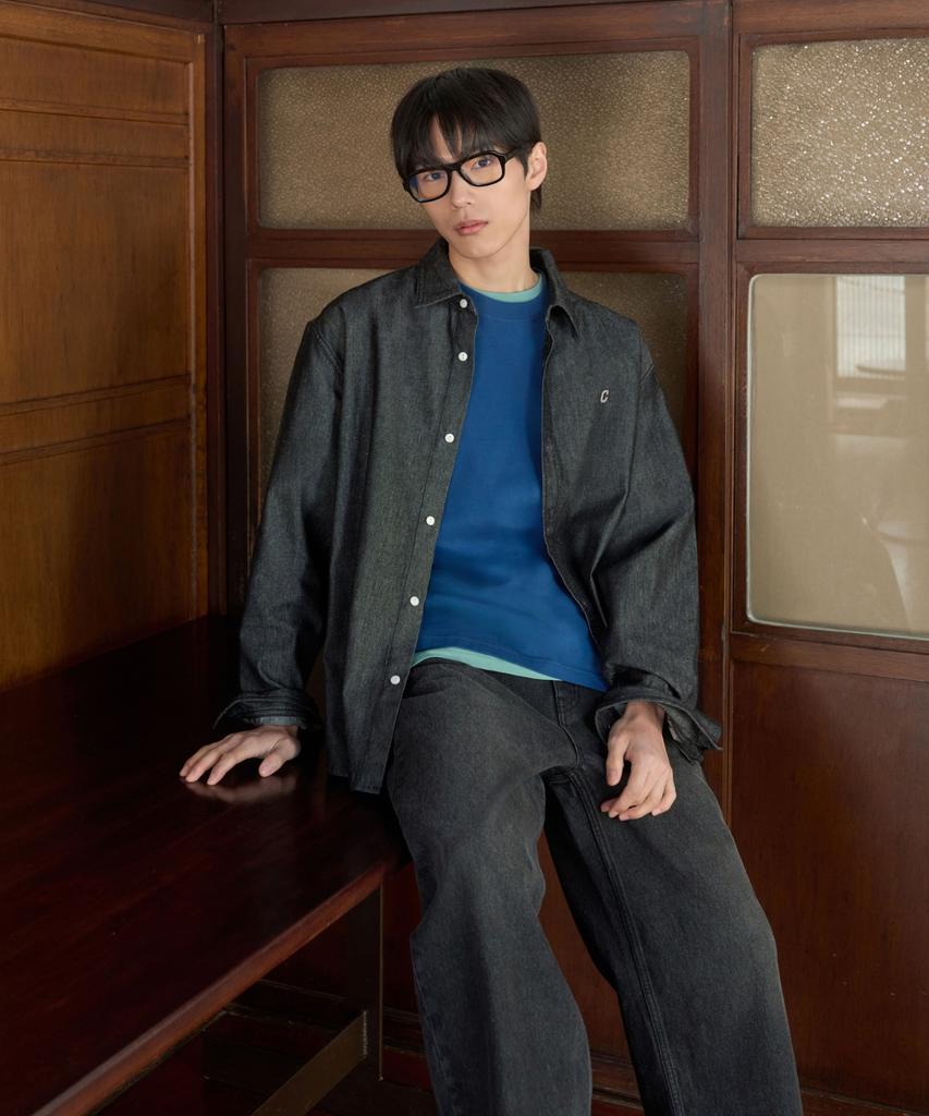 COVERNAT C Logo Denim Shirt Blue