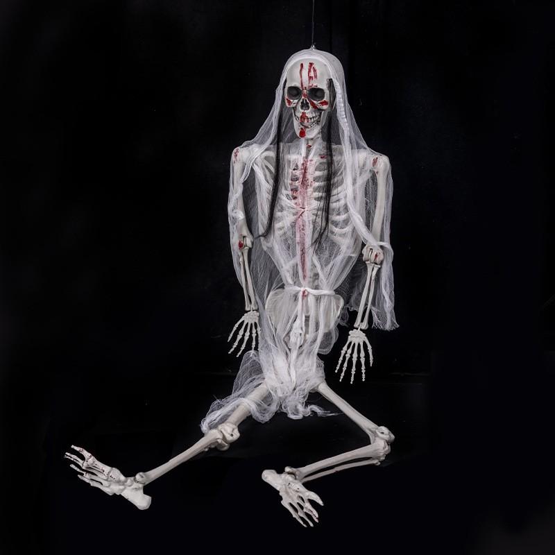 165cm Hanging Halloween Skeleton Prop Decor Party Stage Magic Show Plastic Bone Model