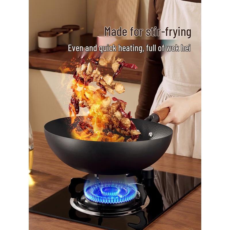 COOKER KING Titanium-Reinforced Wrought Iron Wok