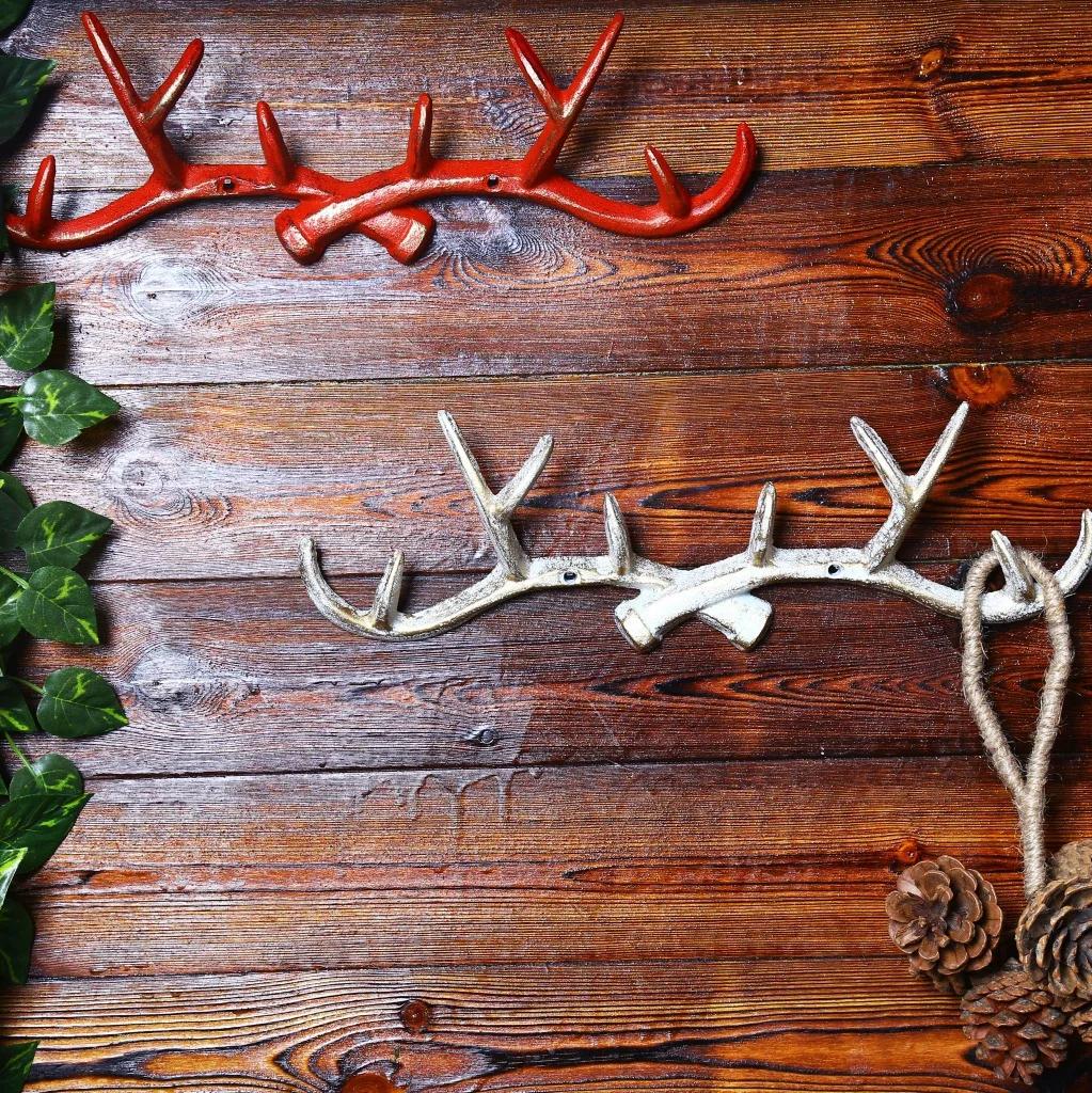 Retro Deer Antler Decoration Wall Mounted Clothing Rack Creative Clothing Store Entrance Hall Door Wall Decoration Metal Hook