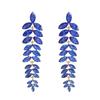 Colorful Diamond Flower Earrings for Women, Bold European Style Long Leaf Design, Perfect for Banquets