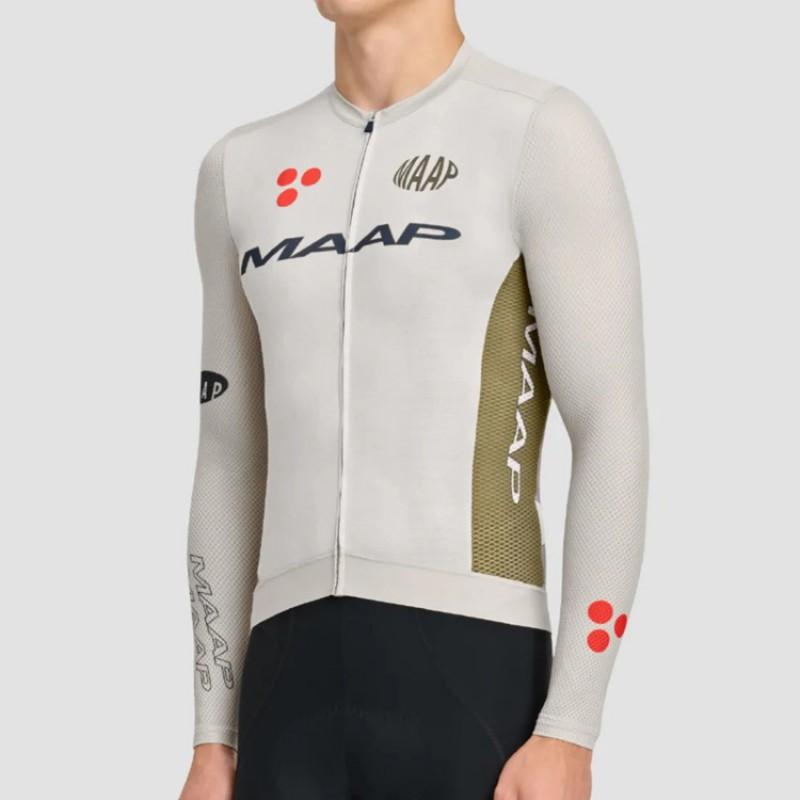 MAAP Premium Quick-Dry Cycling Jersey Long Sleeve Unisex Outdoor Sport Shirt Breathable Performance Wear