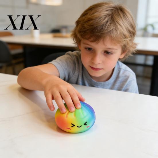 Colorful Stress Ball Steamed Bun Squeeze Toy Cute Slow Rising Fidget for Pressure Relief Soft Non-Sticky Decompression Gadget Kids Adults