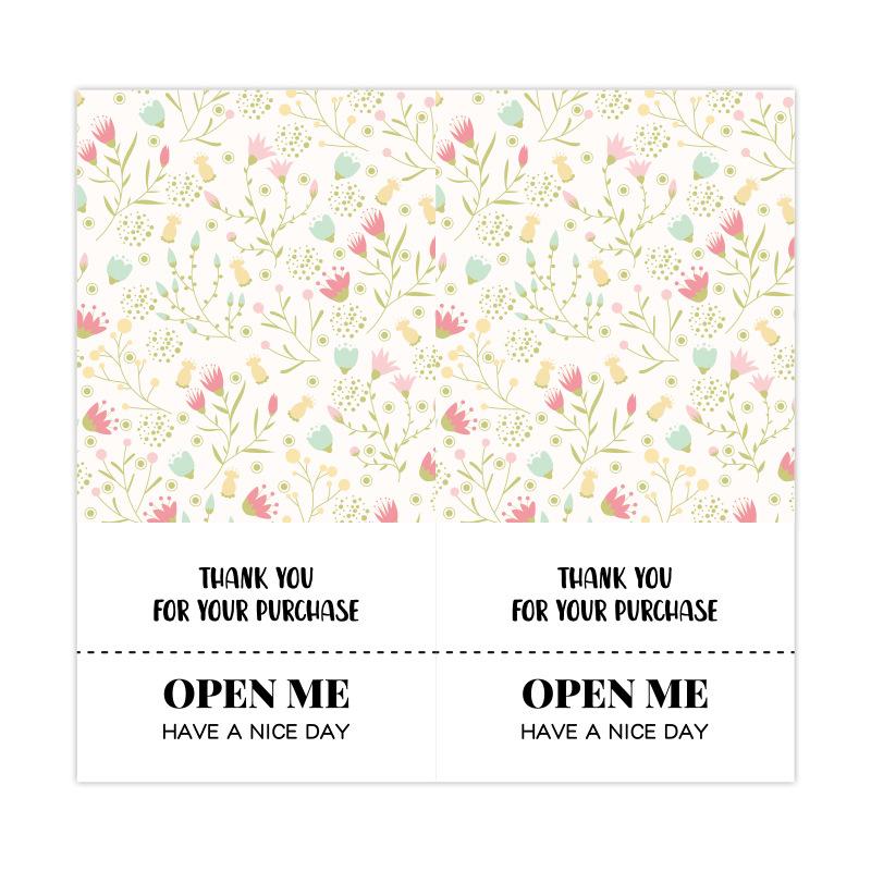 50 наклеек/в упаковке, Свежие маленькие цветочные наклейки, Наклейки «Спасибо», Коробка-самолетик, Запечатывающие наклейки, Упаковка для подарочной коробки, Декорация, Самоклеящиеся этикетки