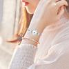 4 Colors Bracelet Watch Women Analog Round Quartz Alloy Strap Open Bracelet Watch Roman White Plate Watch