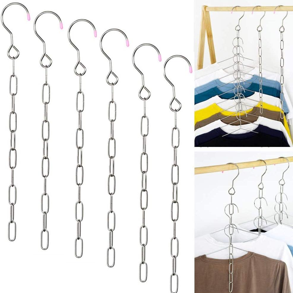 Metal Clothes Market Store Display Hanging Chain Hooks Ring Hanger Household Tools