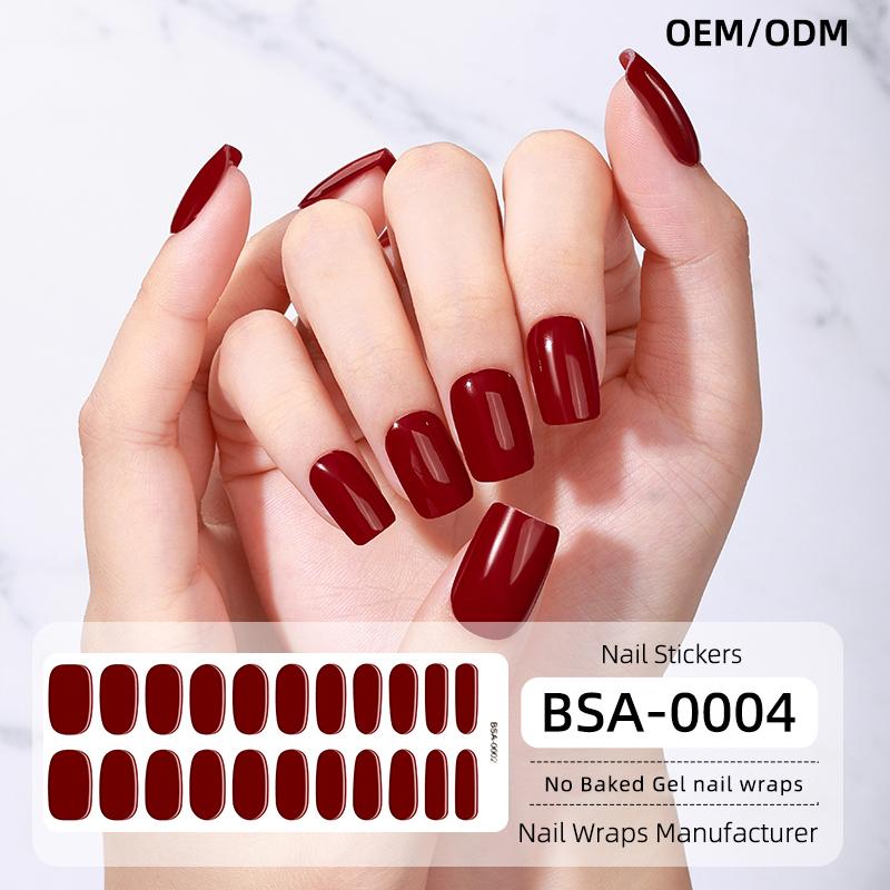 Hot Sale Autumn Winter Design Press-On 22 Gel Nail Wraps Strips No UV Lamp Free Baked Fully No Baked Cured Gel Nail Stickers