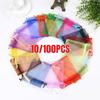 10/100pcs Organza Gift Packaging Bag Multi-color Candy Jewelry Storage Bag Wedding Christmas Party Decoration Gift Pouches