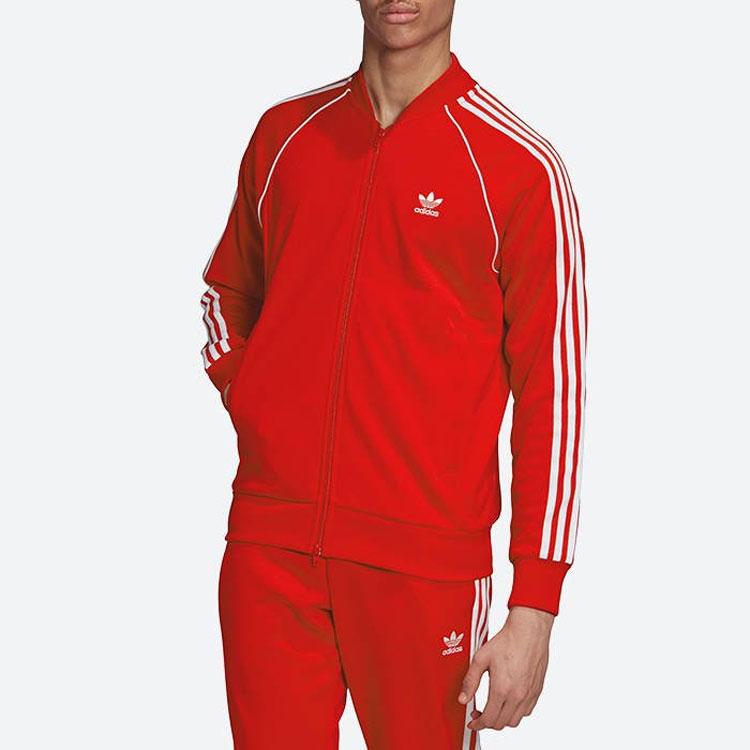 Adidas Оригинальная повседневная дышащая спортивная куртка с логотипом трилистника с полосками по бокам, мужские куртки светло-малинового цвета GF0196