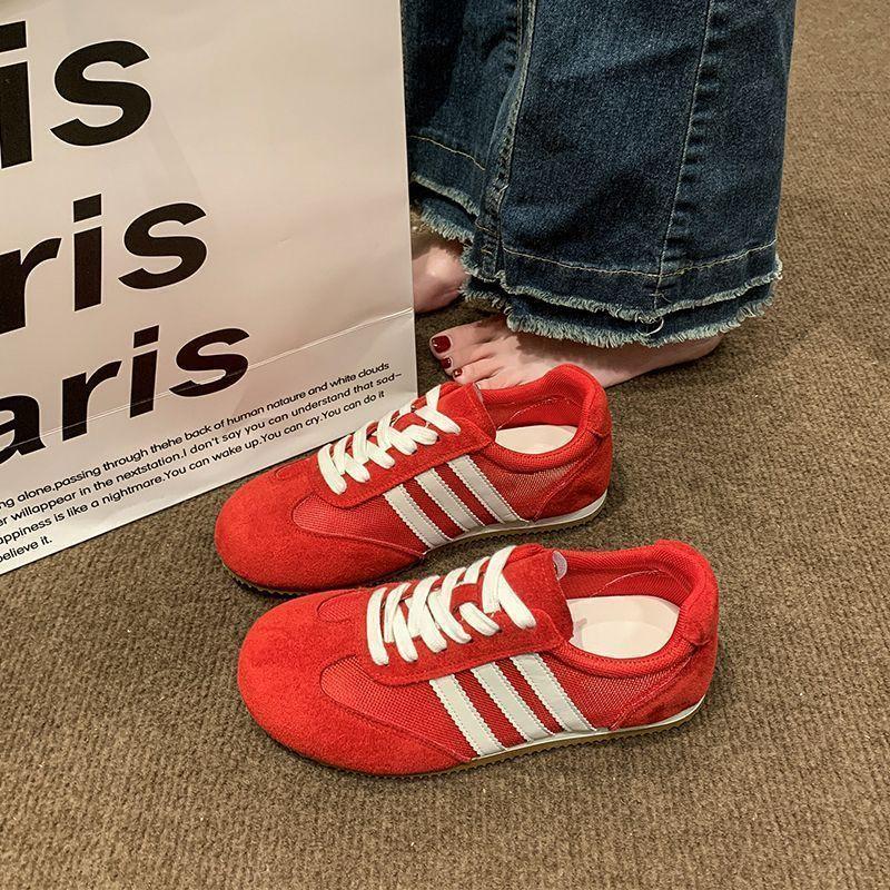 Mesh German training shoes women's autumn breathable and lightweight soft-soled Forrest Gump shoes retro thin sports board shoes