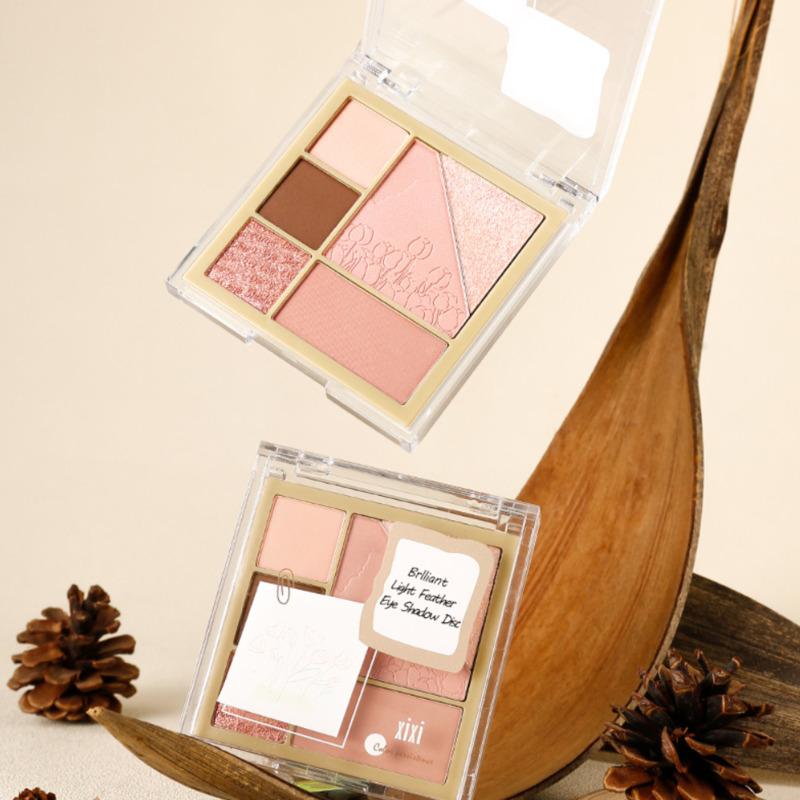 Xixi 6-в-1 Изысканный диск теней для век Curcuma Diary с перламутровым мерцанием, матовая водостойкая сексуальная палитра теней для век