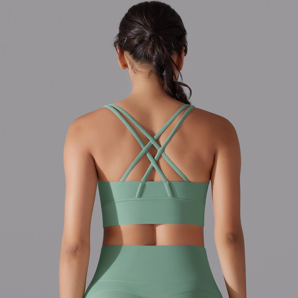 Nessaj Дышащий спортивный жилет для бега, женский бюстгальтер для йоги с пуш-ап, крестообразное нижнее белье для тренажерного зала и фитнеса